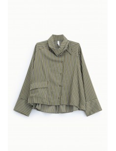 Chemise oversize col lavallière popeline rayée – Imperial Femme