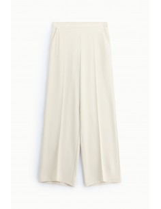 Pantalon palazzo fluide taille haute coloris ecru – Imperial Femme