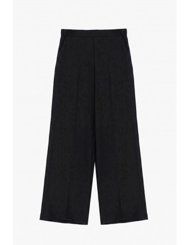 Pantalon palazzo fluide taille haute coloris noir – Imperial Femme