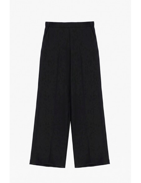 Pantalon palazzo fluide taille haute coloris noir – Imperial Femme