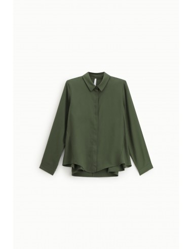 Chemisier trapeze fluide à manches longues colori s militare- Imperial