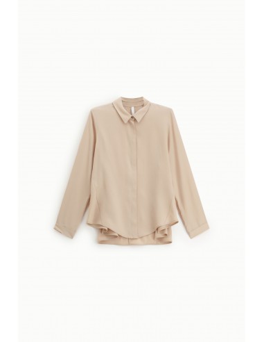Chemisier trapeze fluide à manches longues colori s beige- Imperial
