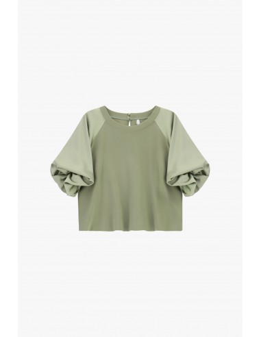 Sweat-shirt droit manches ballon satin – Imperial Femme