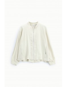 Bomber ecru oversize col satin – Imperial Femme