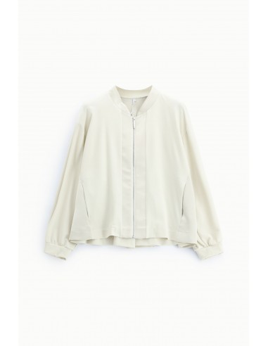Bomber ecru oversize col satin – Imperial Femme