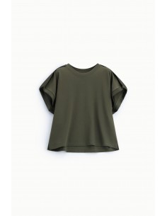 Sweat-shirt militare sans manches galon satin – Imperial Femme