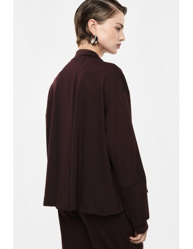 Bomber  bordeaux oversize col satin vue dos – Imperial Femme