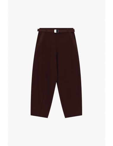 Pantalon ballon bordeaux 3/4 taille haute ceinturé  – Imperial Femme
