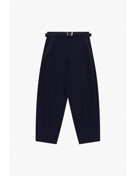 Pantalon ballon marine 3/4 taille haute ceinturé – Imperial Femme