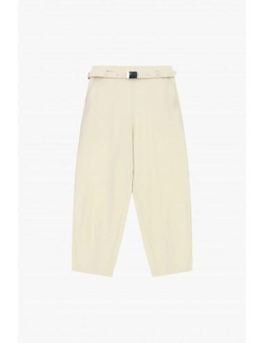 Pantalon ballon ecru 3/4 taille haute ceinturé – Imperial Femme
