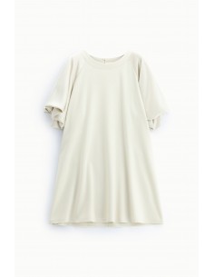 Robe courte trapèze manches ballon satin – Imperial Femme