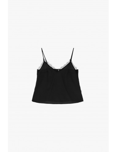 Top caraco noir dentelle décolleté – Imperial Femme
