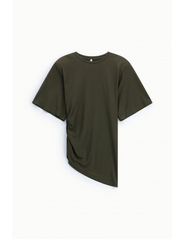 T-shirt  militare asymétrique drapé épaulettes structurantes – Imperial Femme