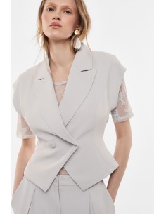 Veste sans manches col revers croisée – Imperial Femme