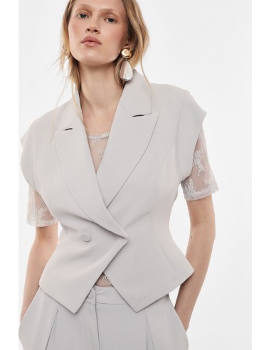 Veste sans manches col revers croisée – Imperial Femme