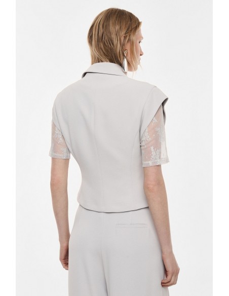Veste sans manches col revers croisée – Imperial Femme
