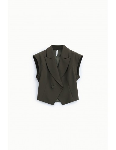 Veste sans manches col revers croisée – Imperial Femme