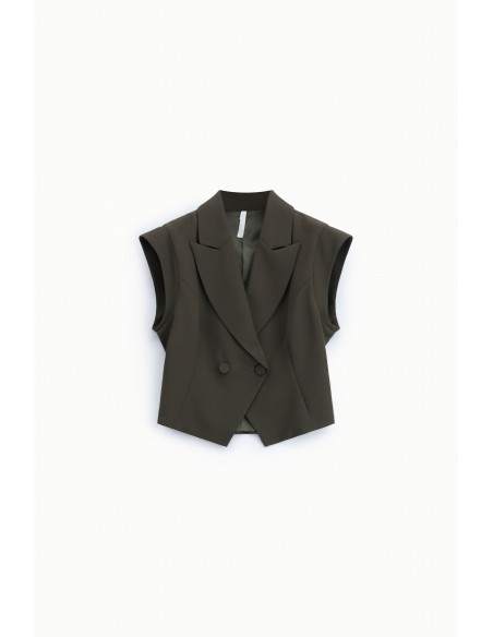 Veste sans manches col revers croisée – Imperial Femme