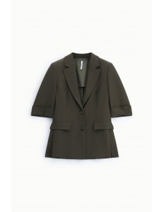 Blazer droit manches courtes col revers crantés – Imperial Femme