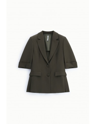 Blazer droit manches courtes col revers crantés – Imperial Femme