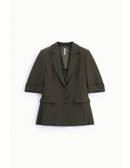 Blazer droit manches courtes col revers crantés – Imperial Femme