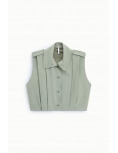 Veste sans manches oversize col montant – Imperial Femme