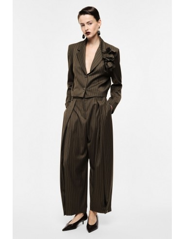 Pantalon palazzo taille haute rayures – Imperial Femme