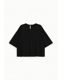 Top ample noir manches chauve-souris col V – Imperial Femme