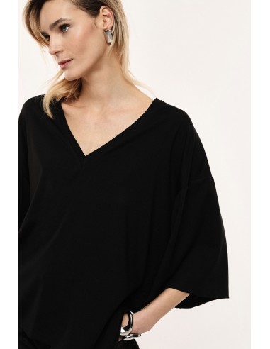 Top ample noir manches chauve-souris col V – Imperial Femme