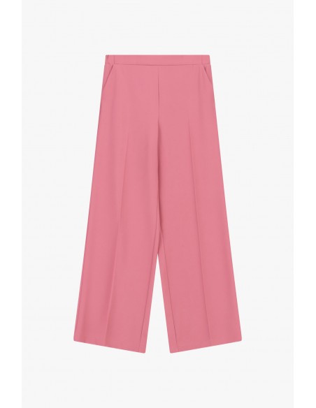 Pantalon palazzo  Rose fluide taille haute – Imperial Femme