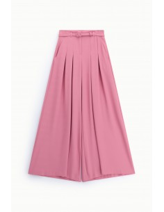 Pantalon palazzo taille haute ceinturé en crêpe – Imperial Femme