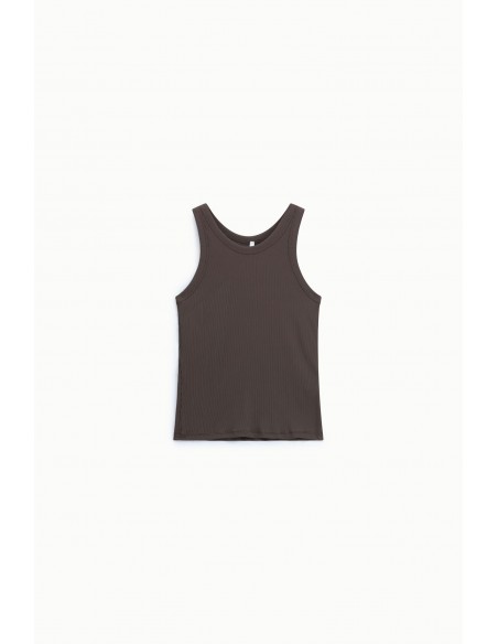 Débardeur marron Marcel  cotelé Imperial Femme