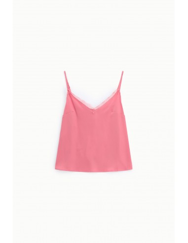 Top caraco dentelle rose décolleté – Imperial Femme