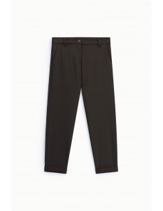 Pantalon de tailleur carotte passepoil satin – Imperial Femme