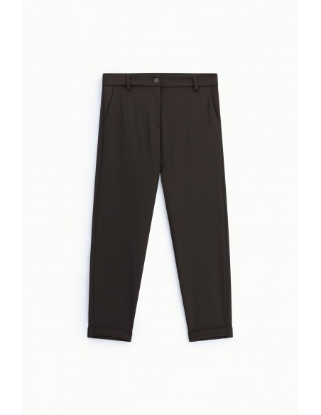 Pantalon de tailleur carotte passepoil satin – Imperial Femme