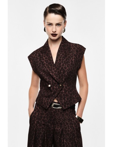 Gilet sans manches imprimé panthère Imperial Femme vue de dos épaules structurées