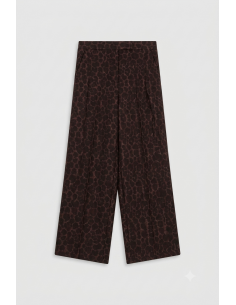 Pantalon droit imprimé panthère taille montée – Imperial Femme