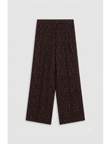 Pantalon droit imprimé panthère taille montée – Imperial Femme