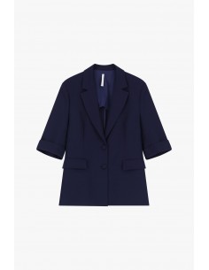 Blazer droit manches courtes col revers crantés – Imperial Femme