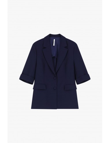 Blazer droit manches courtes col revers crantés – Imperial Femme