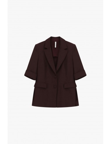 Blazer droit manches courtes col revers crantés – Imperial Femme