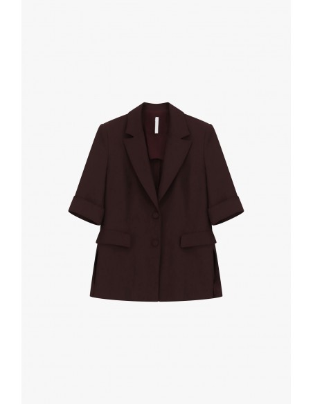 Blazer droit manches courtes col revers crantés – Imperial Femme