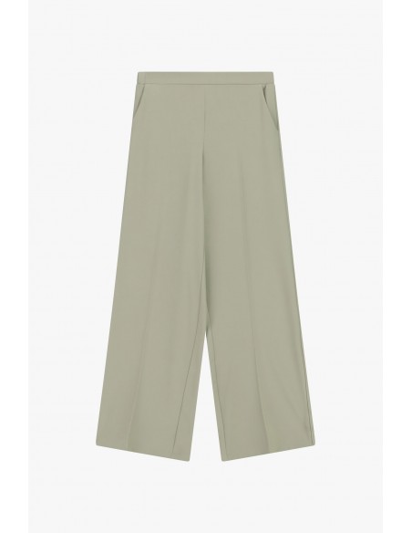 Pantalon palazzo fluide taille haute  vert d'eau– Imperial Femme