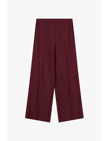 Pantalon palazzo fluide taille haute bordeaux – Imperial Femme