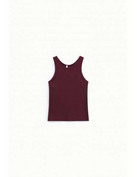 Débardeur Marcel maille chaussette bordeaux– Imperial Femme