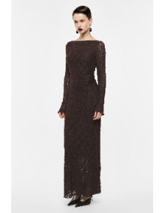Robe longue dentelle manches longues Imperial