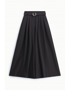 Pantalon palazzo à pinces ceinture boucle ronde – Imperial Femme