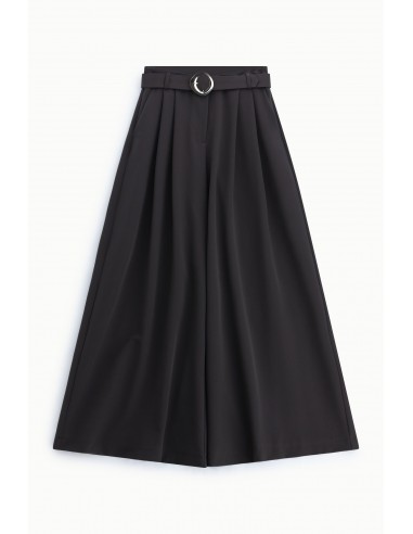 Pantalon palazzo à pinces ceinture boucle ronde – Imperial Femme