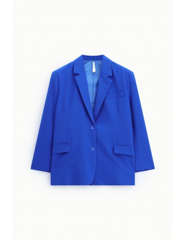 Blazer oversize bleu electrique col a revers Imperial Femme