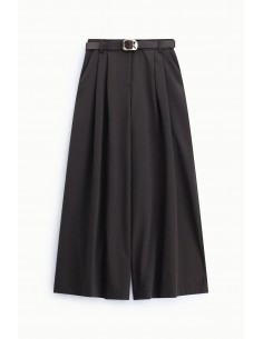 Pantalon palazzo taille haute pinces ceinture fantaisie – Imperial Femme
